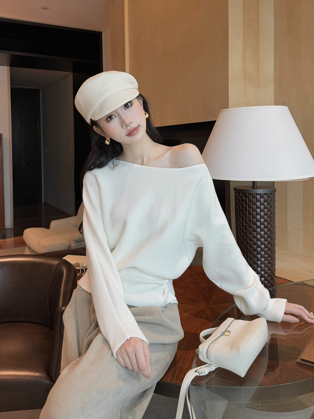 Women's Knit Sweater Fall Winter Soft Waist-Cinching Slimming Base Layer Top - Image 3